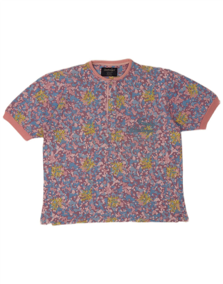 Challenger Herren-T-Shirt-Oberteil XL, mehrfarbig, Blumenmuster, Baumwolle