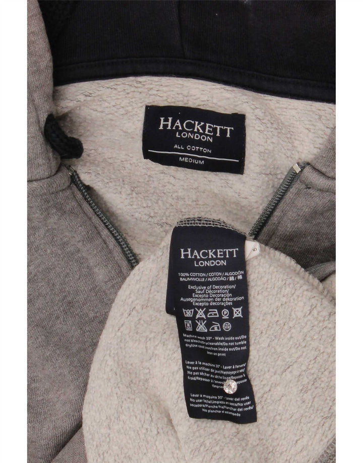 Hackett Herren-Kapuzenpullover mit Reißverschluss, mittelgraue Baumwolle