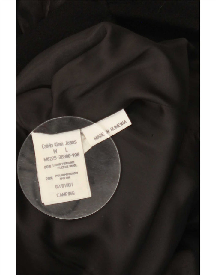 Calvin Klein Jeans Herren Pea Coat UK 40 Große schwarze Wolle