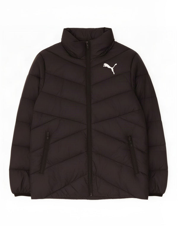Puma Mädchen Grafik gepolsterte Jacke 9–10 Jahre schwarzes Nylon