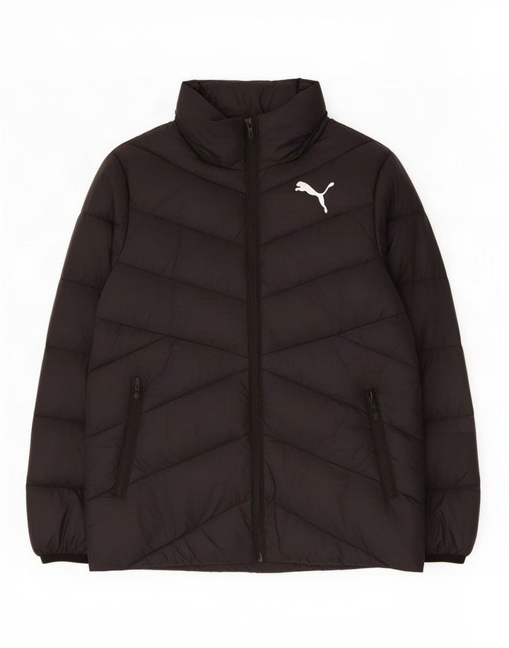 Puma Mädchen Grafik gepolsterte Jacke 9–10 Jahre schwarzes Nylon