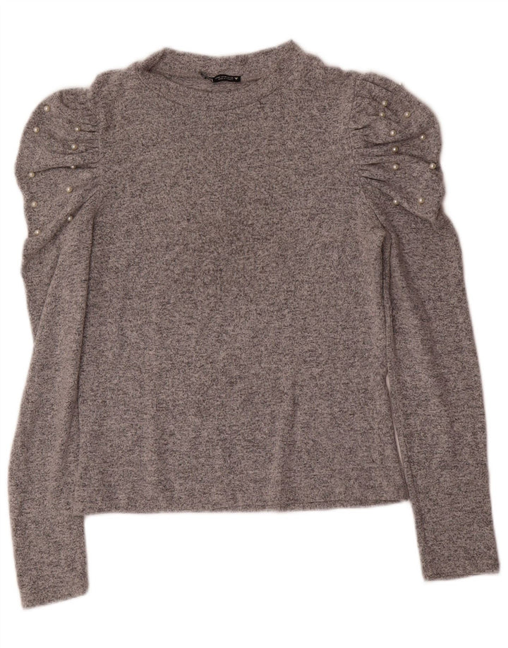 Zara Damen-Pullover mit Rundhalsausschnitt, Gr. 12, Mittelgrau