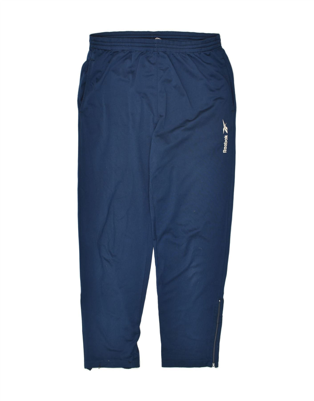 REEBOK Mens Tracksuit Trousers Small Navy Blue Polyester | Vintage Reebok | Thrift | Second-Hand Reebok | Used Clothing | Messina Hembry 