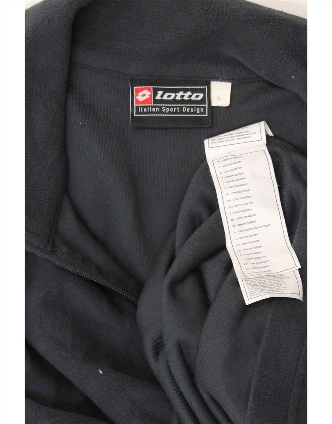 LOTTO Herren-Fleecepullover mit Reißverschluss am Hals, groß, marineblaues Polyester