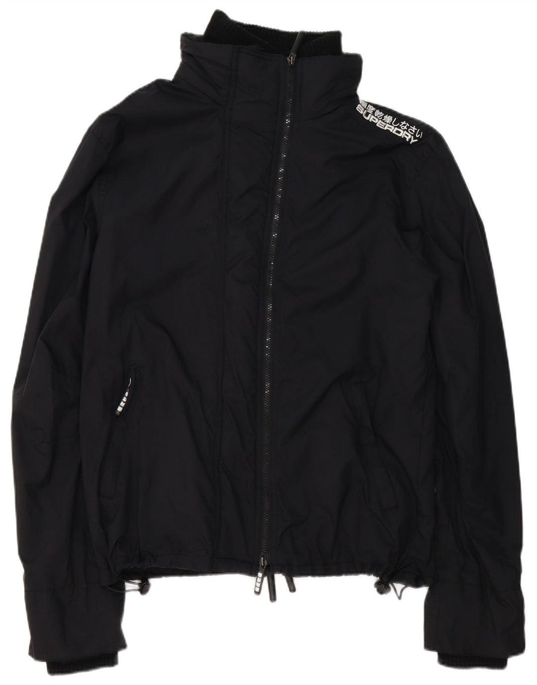 Superdry Herren-Regenjacke mit Grafik, UK 42 XL, schwarzes Nylon