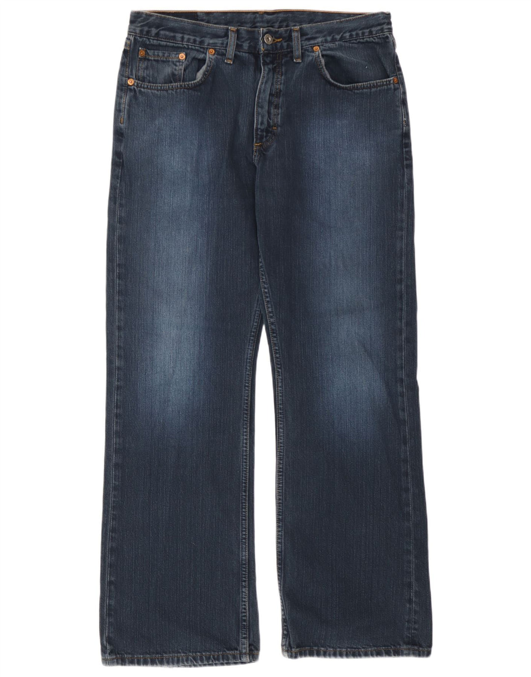 Mustang Herren Bootcut Jeans W34 L32 Blaue Baumwolle