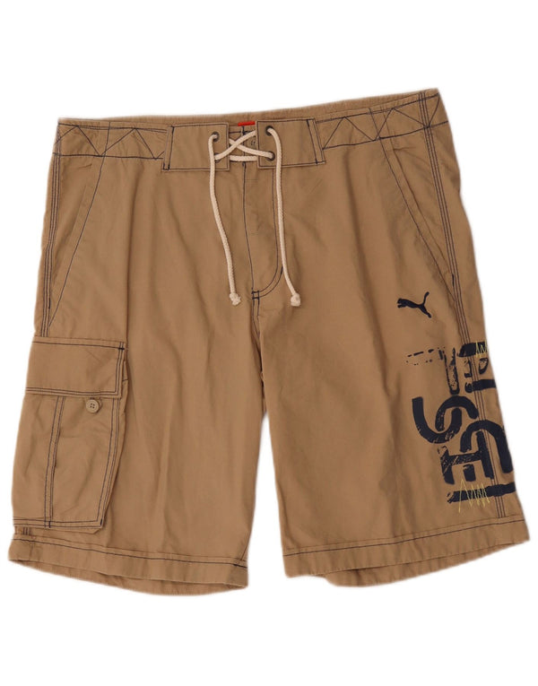 Puma Herren Graphic Cargo Shorts Medium W32 Braune Baumwolle