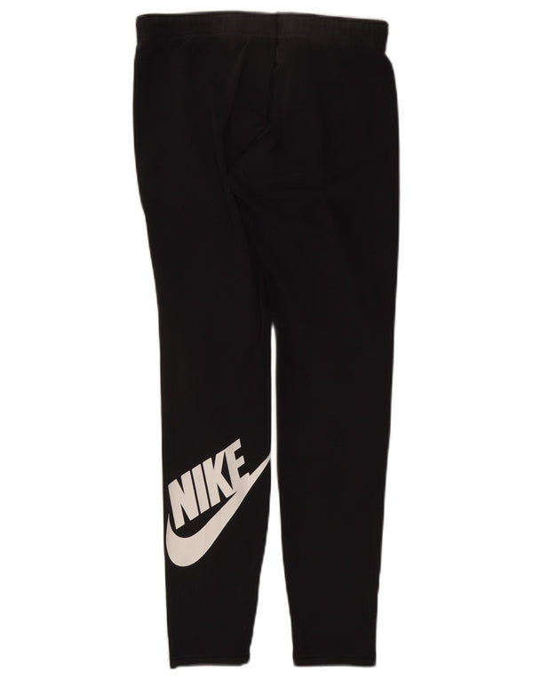 Nike Womens Graphic Leggings UK 14 Große schwarze Baumwolle