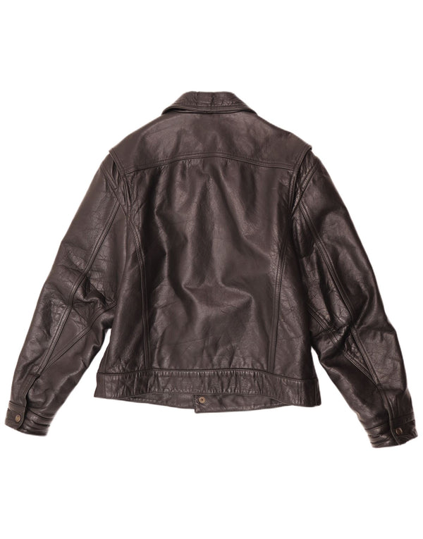 Vintage Herren Lederjacke UK 40 Large Schwarz