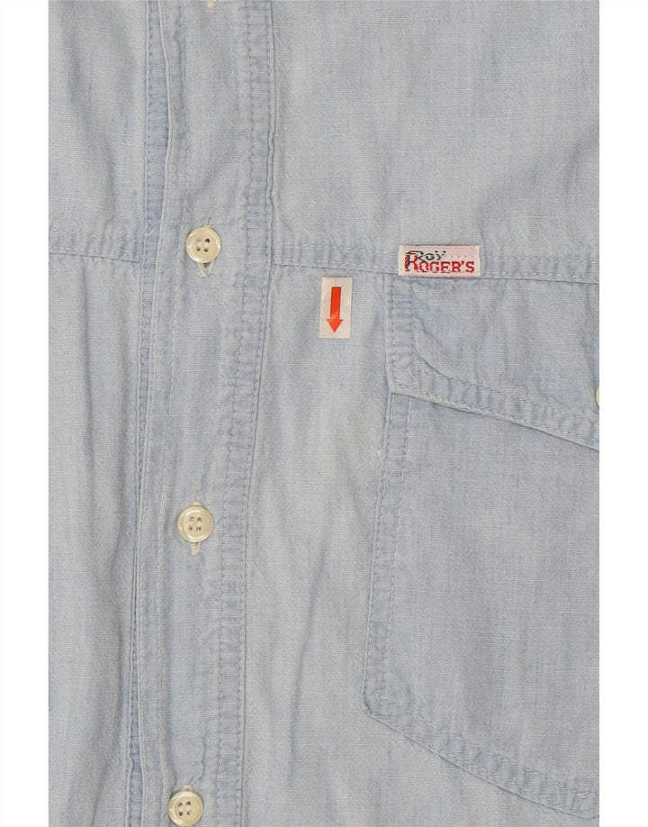 Roy Rogers Herren-Kurzarmhemd, groß, blau