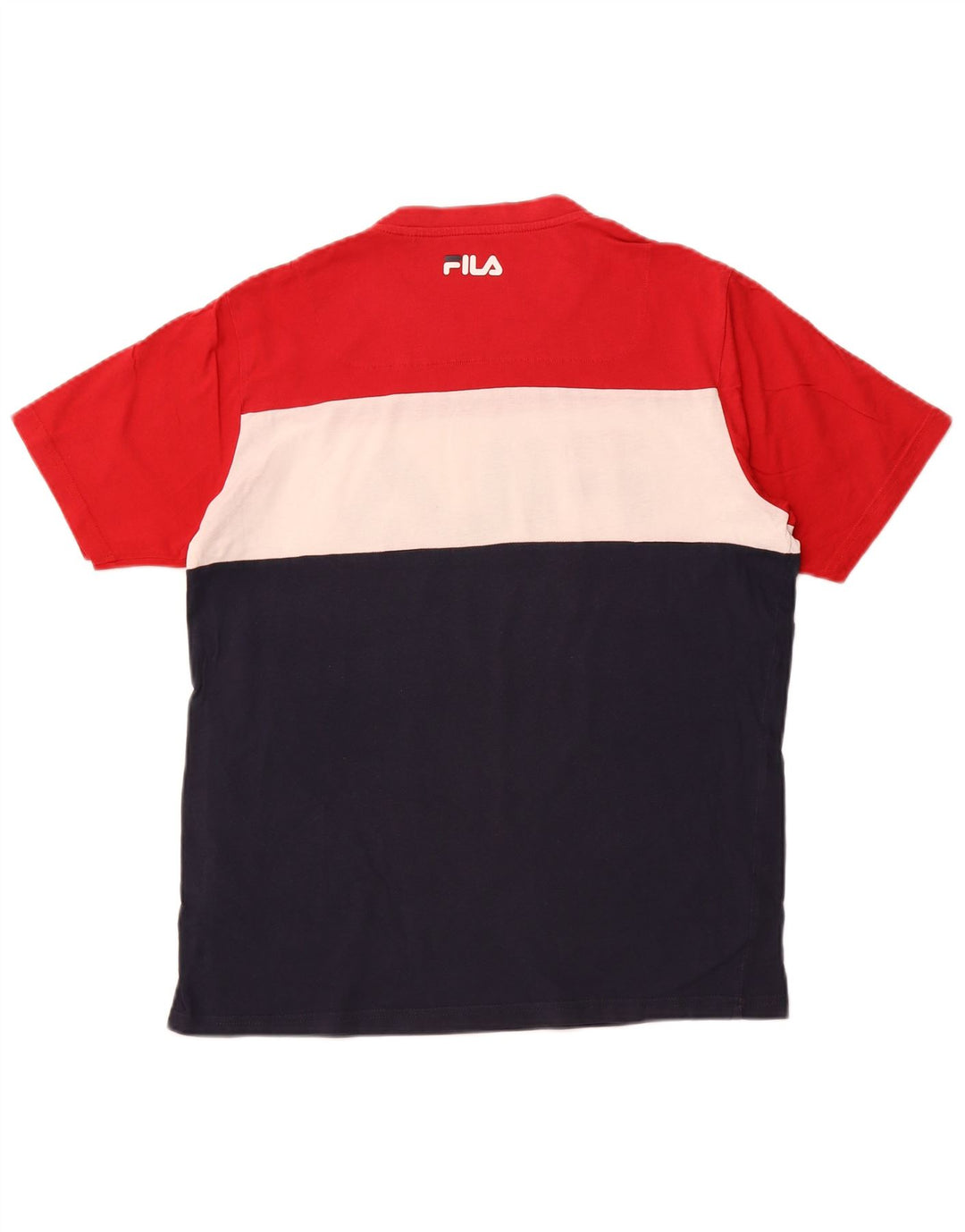 FILA Herren-T-Shirt mit Grafik, groß, mehrfarbig, Colourblock-Baumwolle