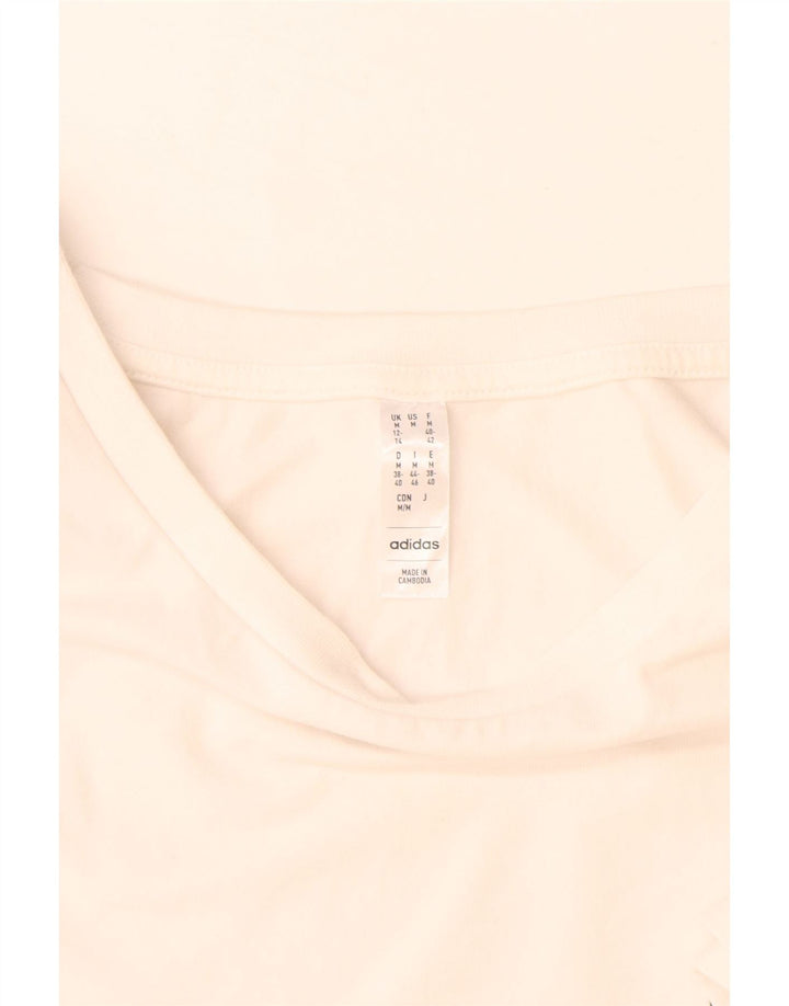 Adidas Damen Crop T-Shirt Top UK 12/14 Mittelweiße Baumwolle