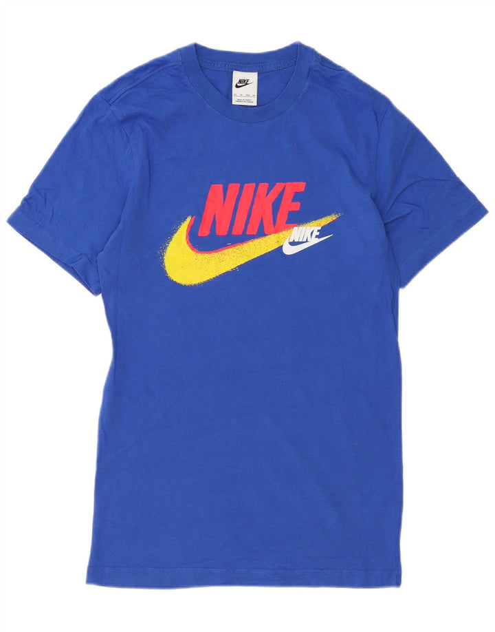 Nike Herren Grafik T-Shirt Top XS Blaue Baumwolle