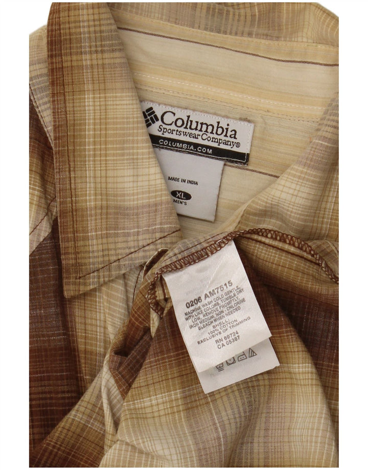 Columbia Herrenhemd XL, braun kariert, Baumwolle