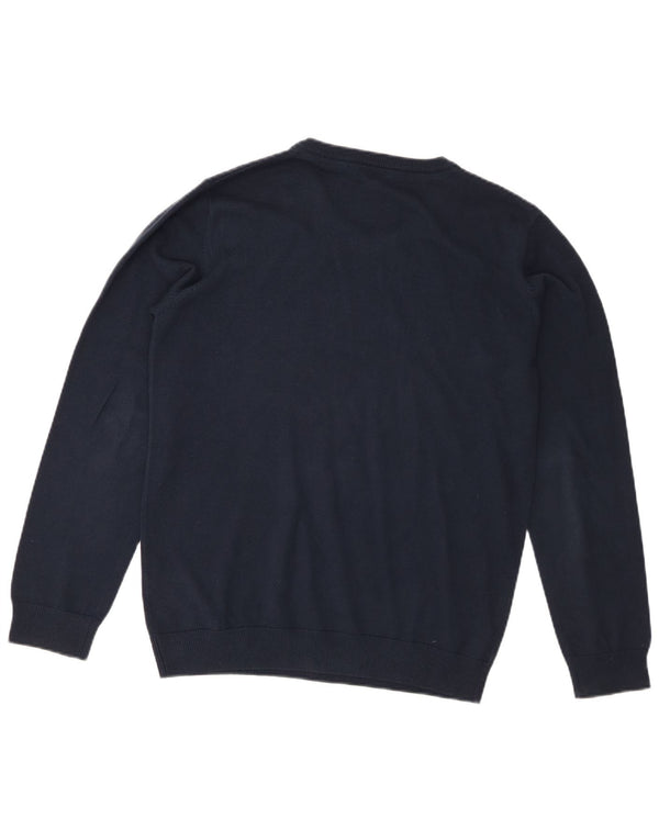 Marks & Spencer Jungen-Pullover mit V-Ausschnitt, 15–16 Jahre, marineblaue Baumwolle