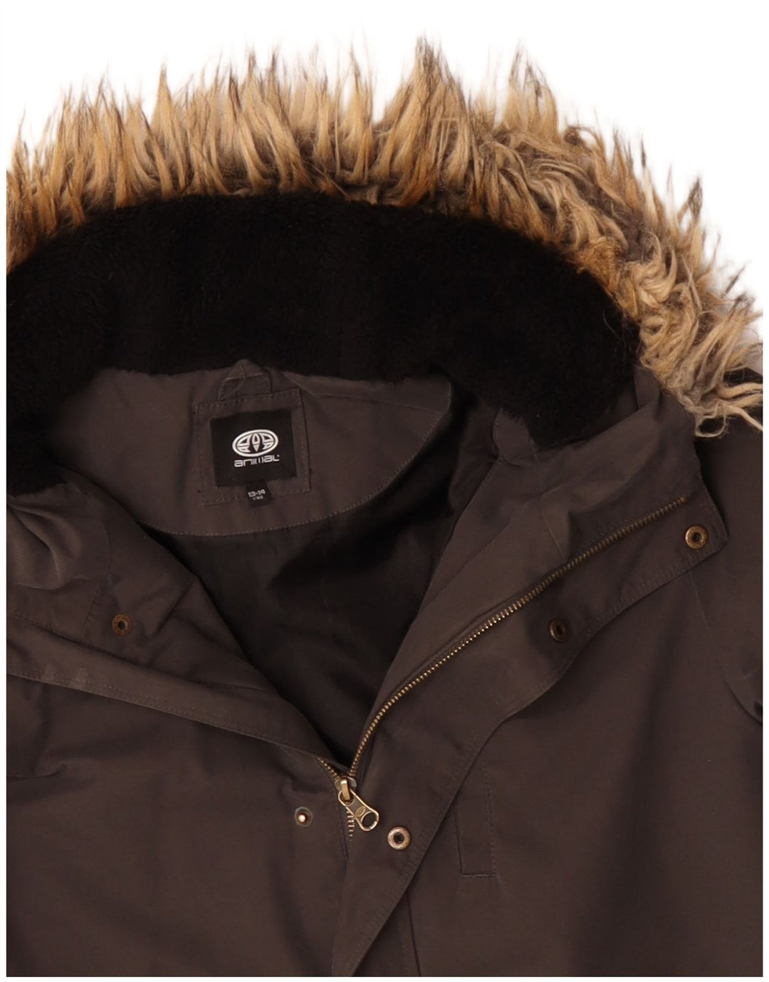 Animal Jungen-Parka mit Kapuze, 13–14 Jahre, Grau