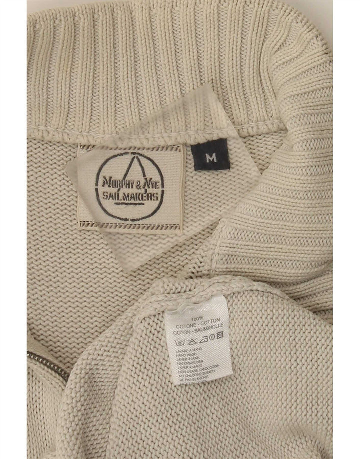 Murphy & Nye Herren-Pullover mit Reißverschluss am Hals, mittelbeige Baumwolle
