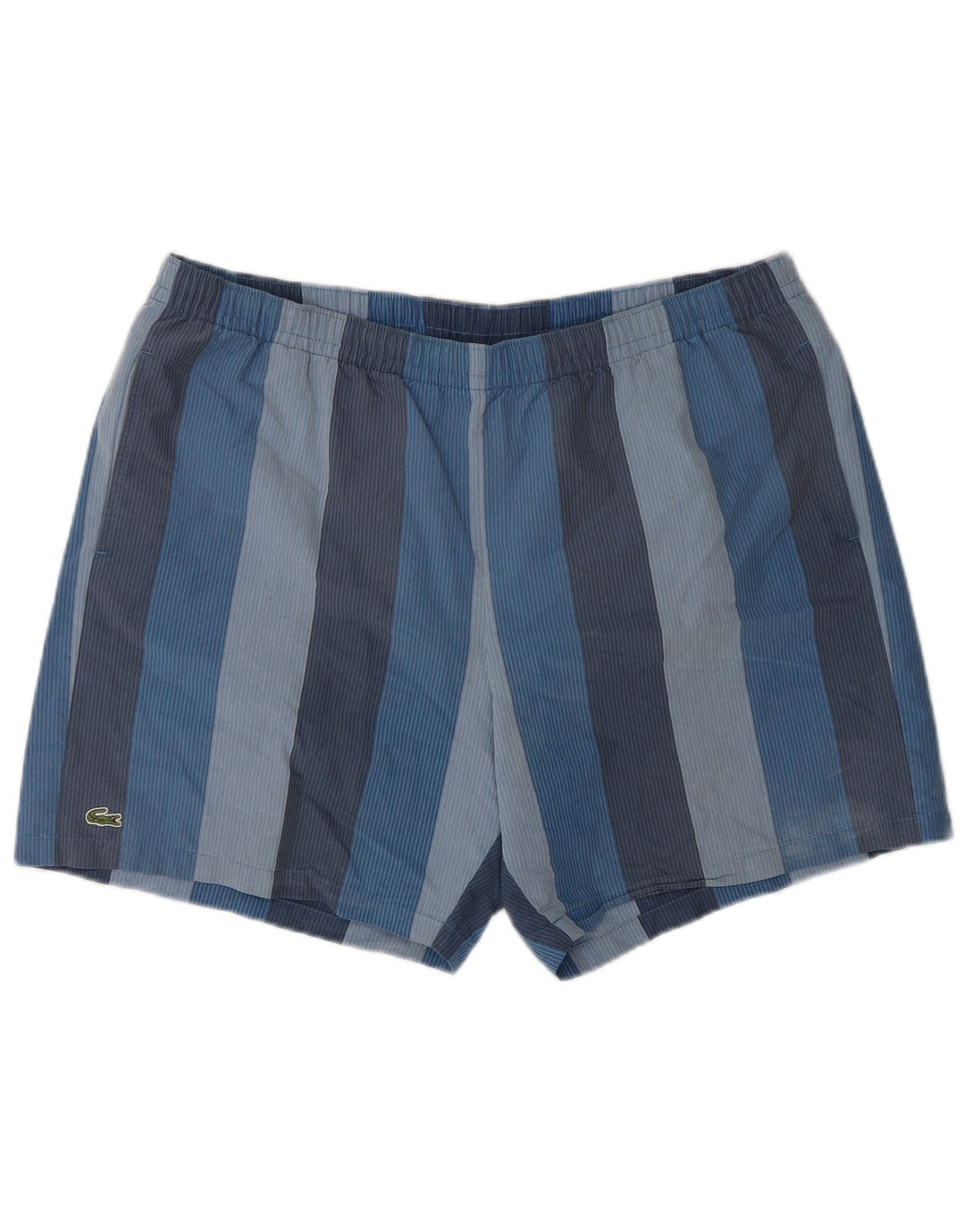 Lacoste Herren-Badeshorts, Größe 8 3XL, blau gestreift, Baumwolle