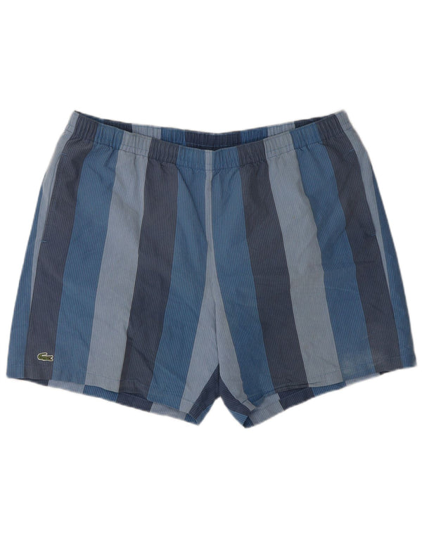 Lacoste Herren-Badeshorts, Größe 8 3XL, blau gestreift, Baumwolle