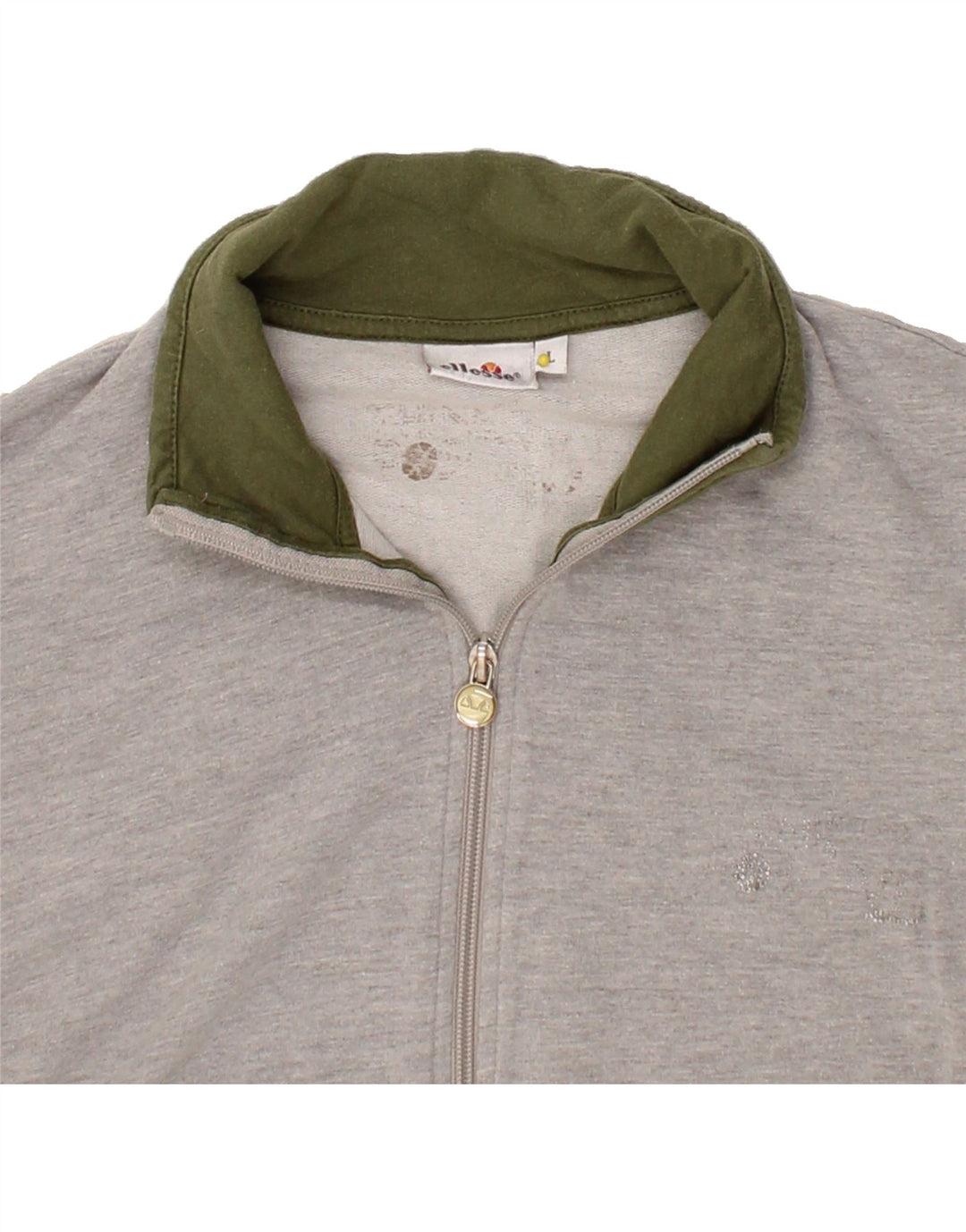 ELLESSE Womens Tracksuit Top Jacket UK 16 Large Grey Colourblock Cotton Vintage Ellesse and Second-Hand Ellesse from Messina Hembry 