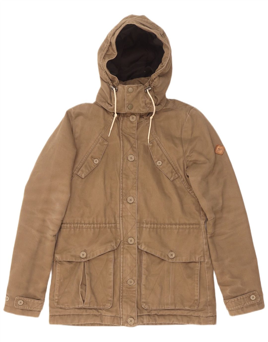 O'Neill Damen-Parka mit Kapuze, UK 14, mittelbeige Baumwolle