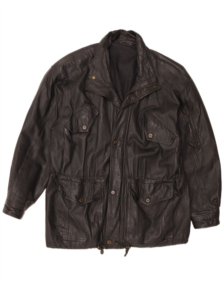 Vintage Herren Lederjacke UK 42 XL Schwarz