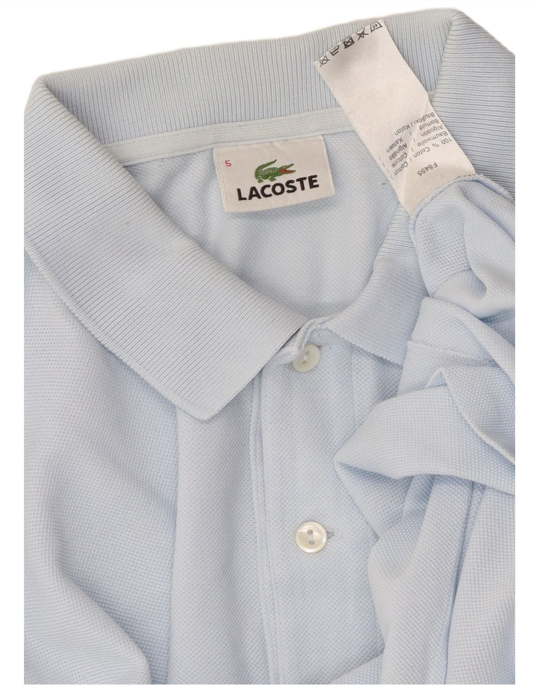 LACOSTE Herren-Poloshirt, Größe 5, große blaue Baumwolle