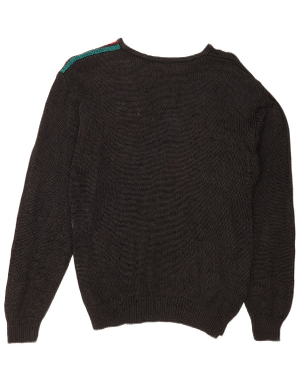 Malina Wong Damen-Pullover mit Rundhalsausschnitt, EU 38, Mittelschwarz, Retro