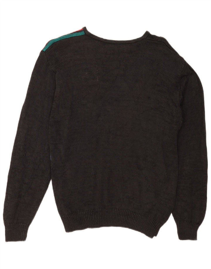 Malina Wong Damen-Pullover mit Rundhalsausschnitt, EU 38, Mittelschwarz, Retro