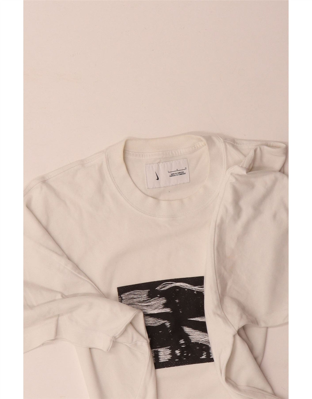 NIKE Herren-T-Shirt mit Grafik, Größe L, aus weißer Baumwolle