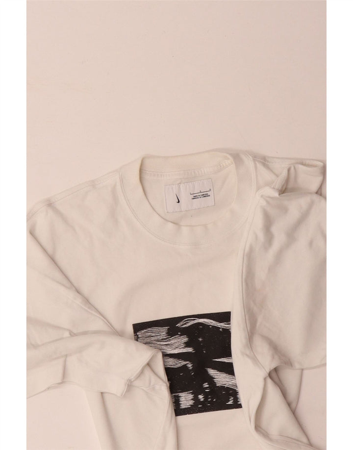 NIKE Herren-T-Shirt mit Grafik, Größe L, aus weißer Baumwolle