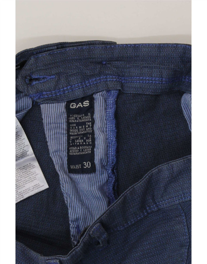 Gas Herren Chinoshorts W30 Medium Marineblau Baumwolle