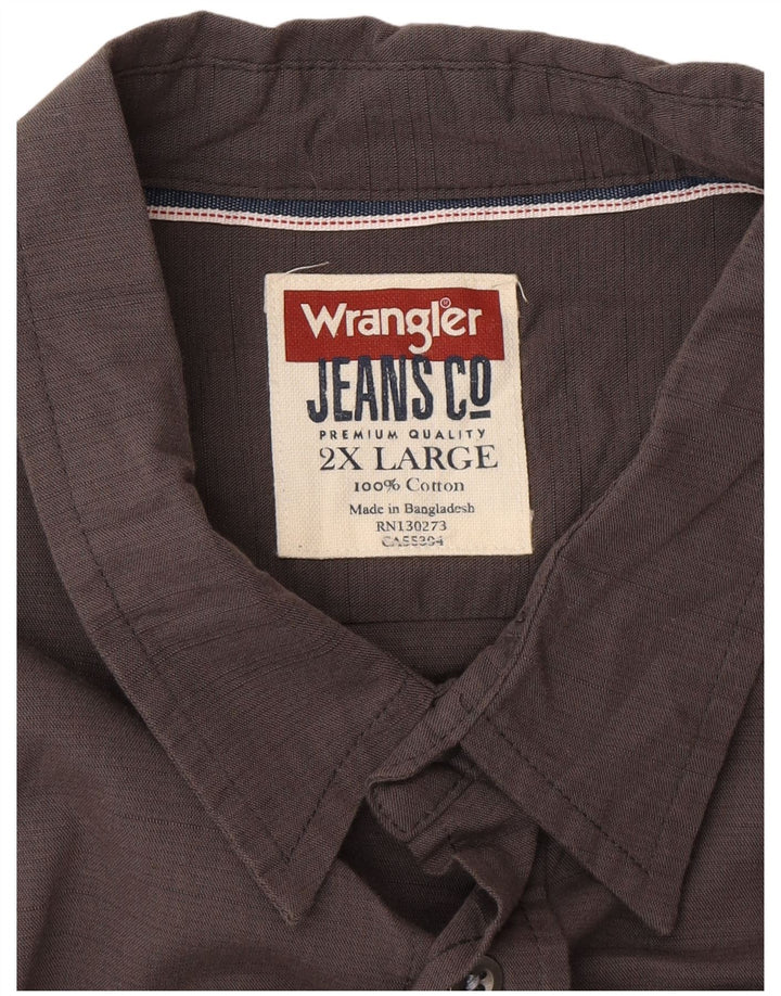 WRANGLER Herrenhemd 2XL Graue Baumwolle