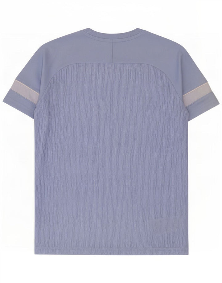 Nike Dri Fit T-Shirt-Oberteil für Jungen, 10–11 Jahre, mittelblaues Farbblock-Polyester