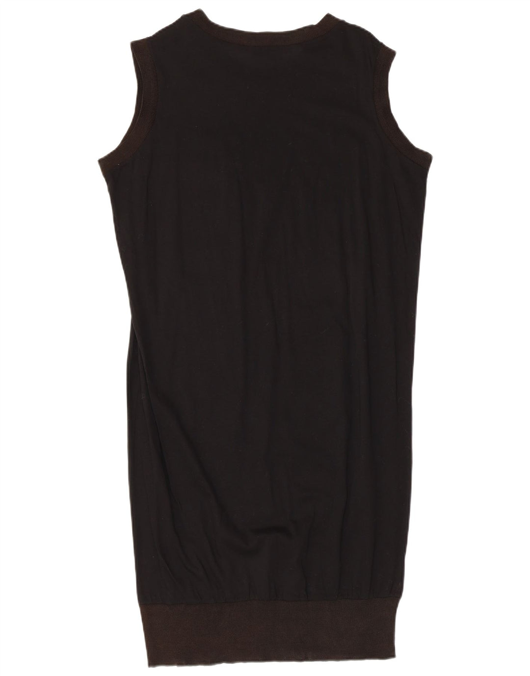 VINTAGE Damen Ärmelloses, grafisches Blasenkleid UK 14 Medium Schwarz