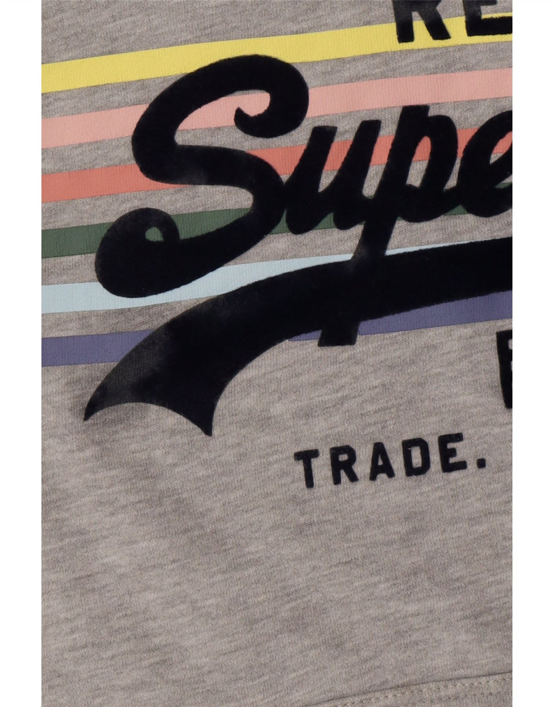 SUPERDRY Damen-Kapuzenpullover mit Grafik, UK 10, Größe S, Grau, Baumwolle