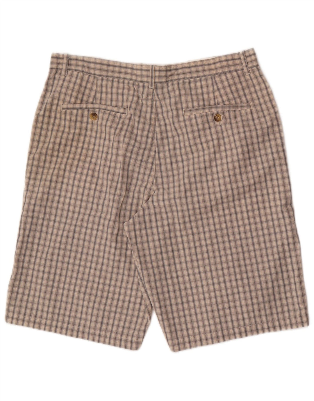 Marks & Spencer Herren-Chinoshorts W34, große beige karierte Baumwolle