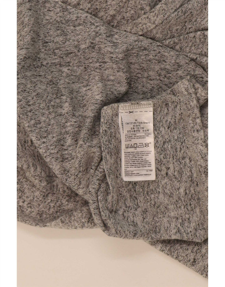 Offener Strickjackenpullover für Mädchen von Gap, 8–9 Jahre, mittelgrauer Rayon