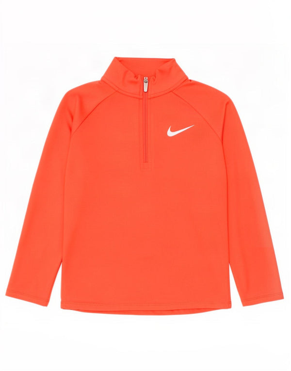 Nike Dri Fit Pullover-Trainingsoberteil für Mädchen mit Reißverschluss, 6–7 Jahre, Größe L, Orange