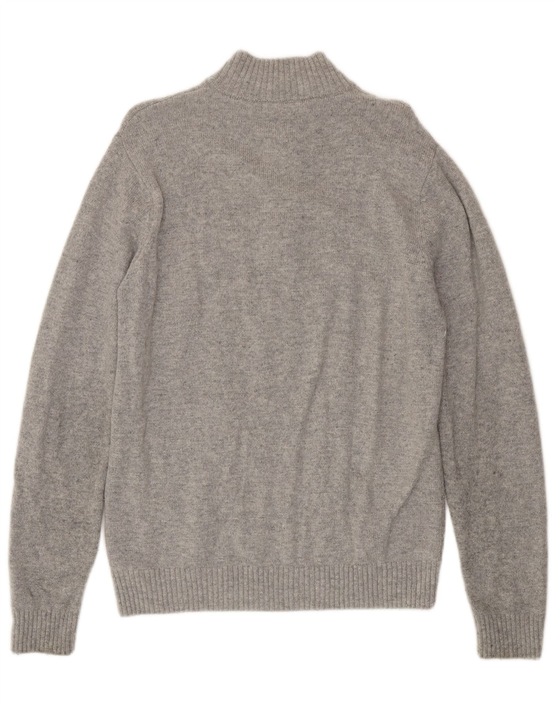 Crew Clothing Herren-Pullover mit Reißverschluss am Hals, große graue Lammwolle
