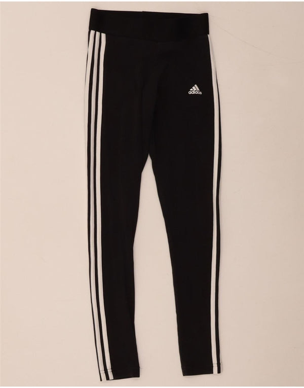 Adidas Damen Leggings UK 4/6 XS Schwarz Baumwolle