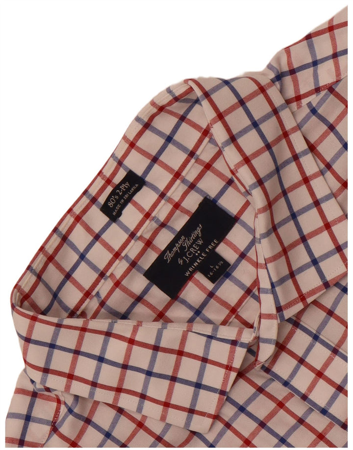 J. Crew Thompson-Hemd für Herren, Größe 16 16 1/2, groß, weiß kariert