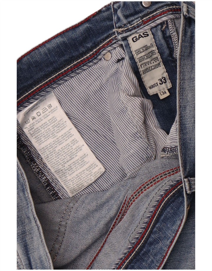 Gas Herren Anders Slim Jeans W33 L30 Blaue Baumwolle