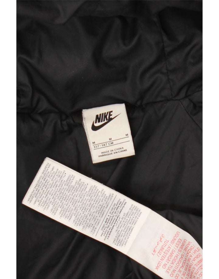 Nike Jungen-Kapuzenjacke, gepolstert, 10–11 Jahre, mittelgroßes schwarzes Polyester