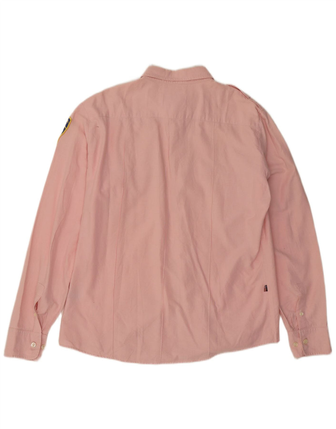 Blauer Herren Militärhemd 2XL Rosa Baumwolle