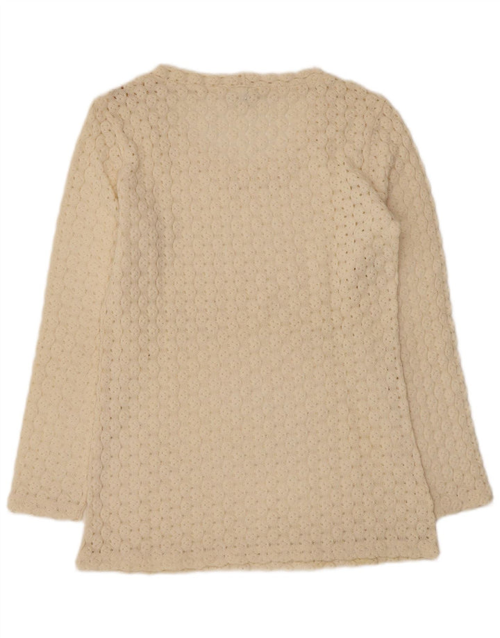 Sisley Damen Relaxed Elegance V-Ausschnitt Pullover Pullover UK 12 Medium Off White