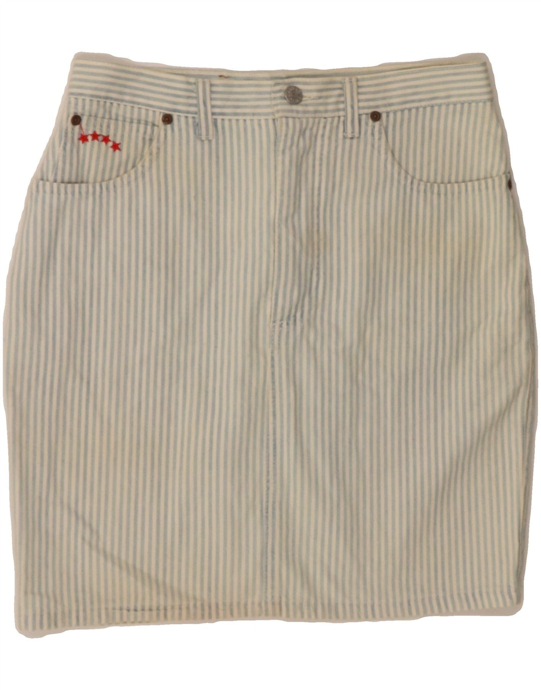 INVICTA Womens Pencil Skirt W30 Medium Blue Pinstripe Vintage Invicta and Second-Hand Invicta from Messina Hembry 