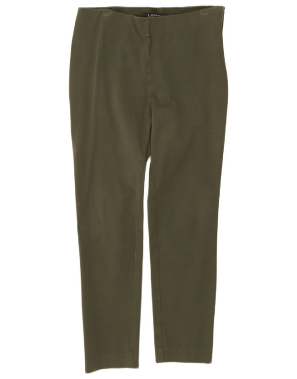 Ralph Lauren Damen Slim Casual Hose US 8 Medium W30 L26 Grüne Viskose