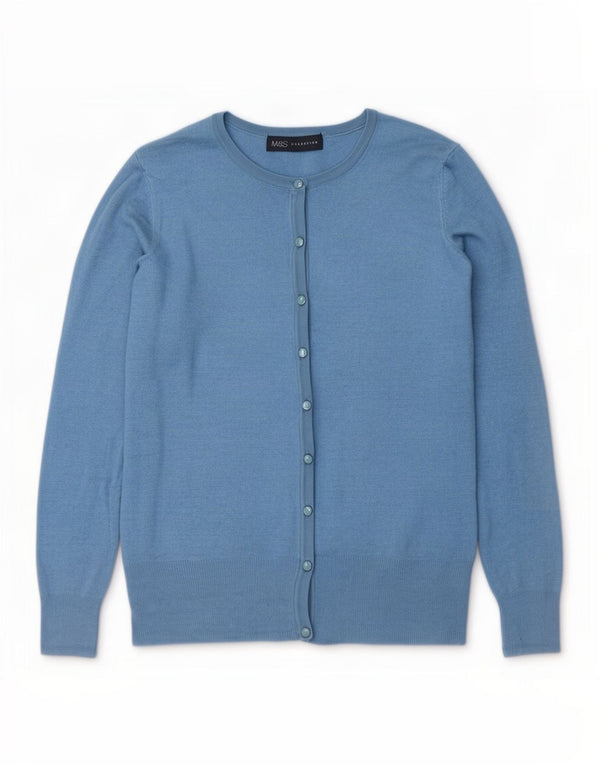 Marks & Spencer Damen-Cardigan-Pullover UK 10 Small Blaue Viskose