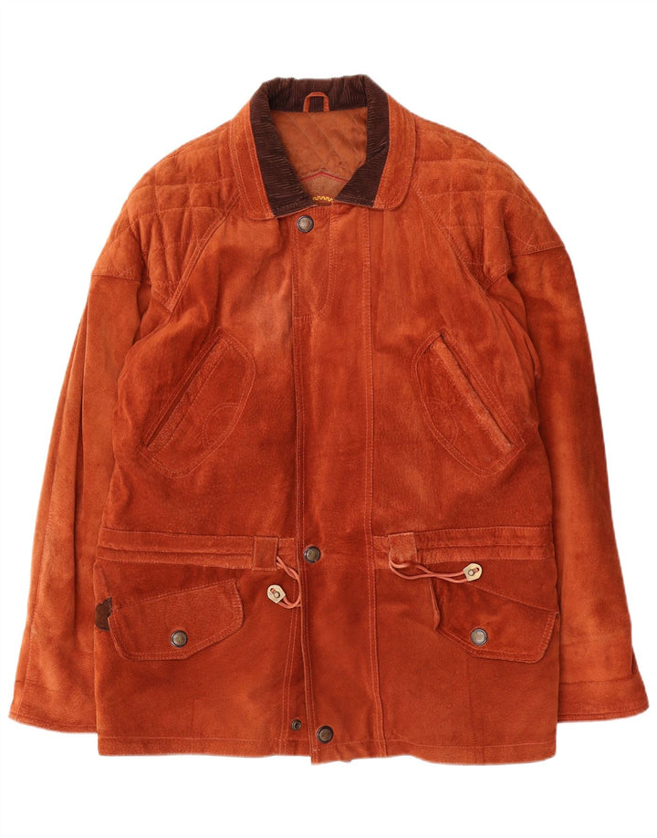 Vintage Herren Wildlederjacke IT 48 Mittelbraunes Wildleder